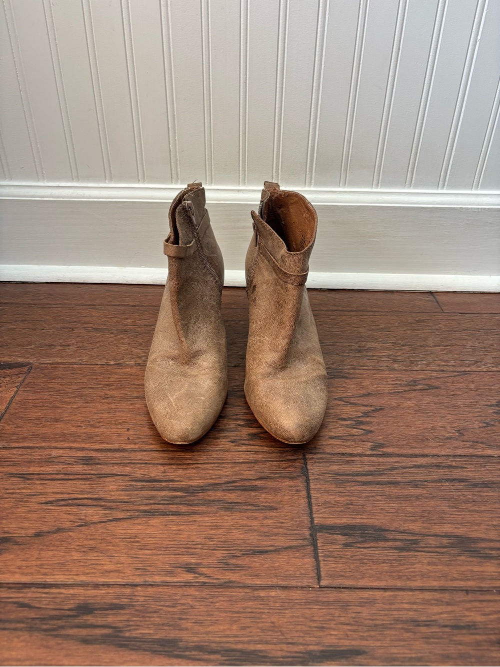 Lucky Brand Suede Ankle Booties in Tan